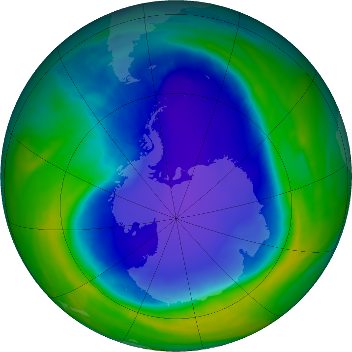 Antarctic ozone map for 04 November 2015